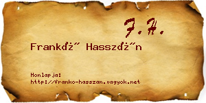 Frankó Hasszán névjegykártya